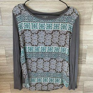 Loft Outlet Womens Sz M Long Sleeve Blouse Floral